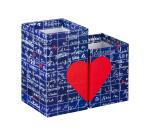 Le Mur des Je t'aime, Set de 2 pots à crayons magnétiques moyen 6x6x11 cm et petit 6x6x8 cm