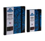 Carnet Marbre 170x110, 192 pages lignées - Bleu