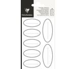 Etiquettes adhésives, ovale argent - Argent