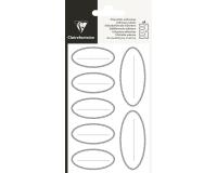 Etiquettes adhésives, ovale argent - Argent