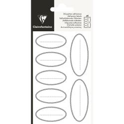 Etiquettes adhésives, ovale argent - Argent