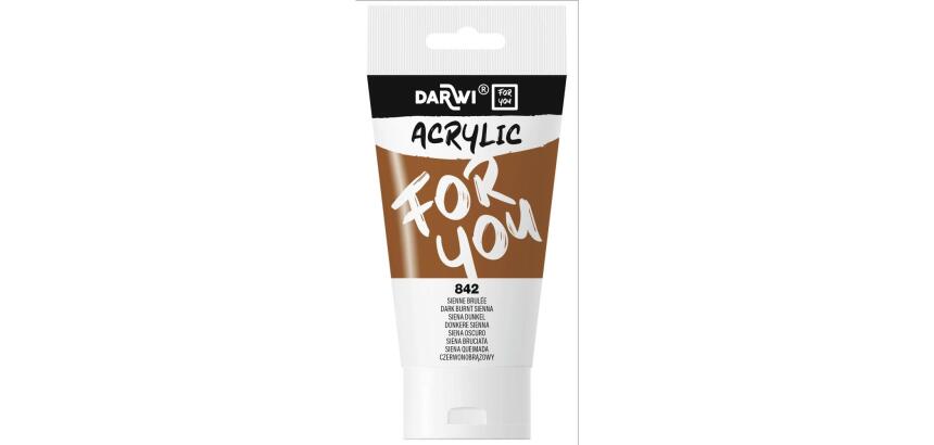 Darwi For You tube de peinture acrylique 75 ml - Sienne brûlée