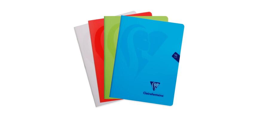 Album cahier piqué Mimesys 17x22cm 96 pages uni couverture polypropylène - Assortis