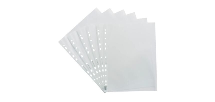 Sachet de 25 pochettes perforées PP recyclé Forever 12/100e - A4 - Translucide