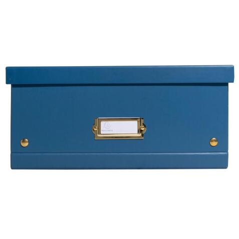 Boîte de rangement à plat carton 33x50x16cm Néo Déco - Bleu de France