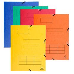 Sammelmappe mit Gummizug, 3 Klappen und Organisationsdruck aus Colorspan-Karton 355g/qm, für Format DIN A4 - Farben sortiert