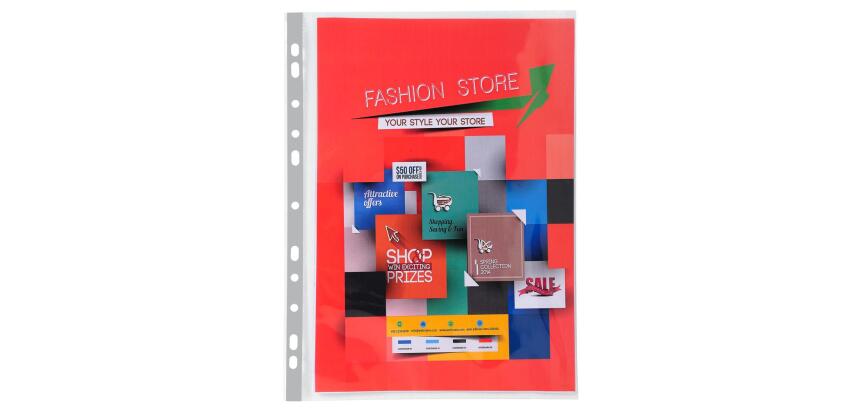 Paquete de 10 fundas multitaladros en polipropileno para EXAGRAPHIC A4 - Incoloro