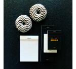 Bloc agrafé Rhodia N°8 7,4x21 cm 80 feuillets petits carreaux 5x5 80g - Noir
