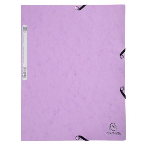 Chemise à élastiques carte lustrée 400g/m2 Aquarel - A4 - Mauve