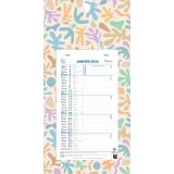 Calendrier mensuel décor Papier avec feuillets détachables 13 x 23 cm sur support plaque imprimée 16 x 33 cm 2026 - Couleurs assorties