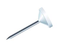 Blisterbox mit 100 Stück Flachkopfnadeln, Ø5mm, Spitze 8mm