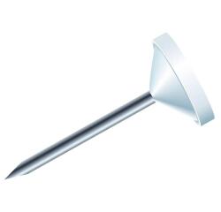 Boîte de 100 épingles à tête plate unie - Hauteur de pointe 8mm - 5mm de diamètre - Blanc