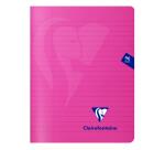 Cahier piqué Mimesys 17x22cm 96 pages ligné + marge couverture polypropylène Couleur aléatoire - Assortis