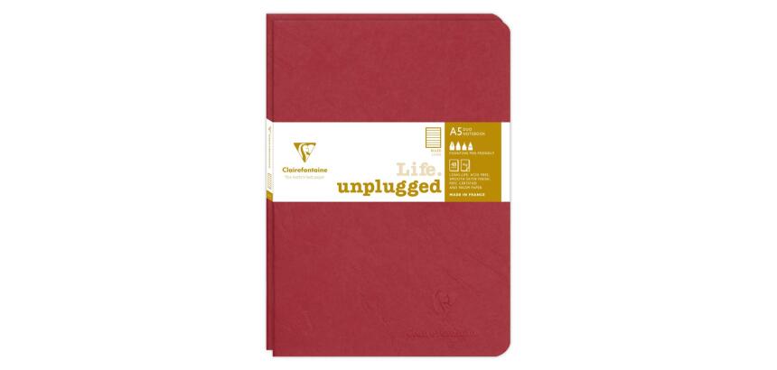 Set de 2 carnets piqués Age Bag A5 96 pages ligné - Rouge
