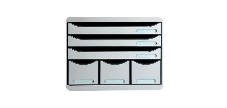 Module de classement Storebox 6 tiroirs Office - Gris lumière