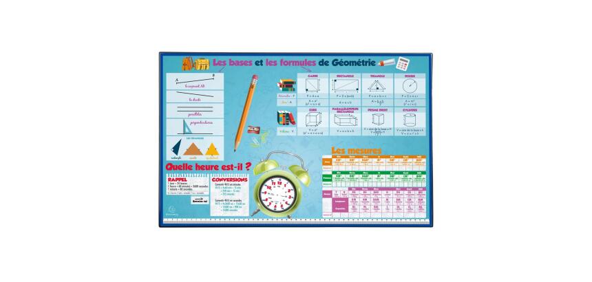 Sous-main rigide PVC Maths - 37,5x57,5 cm - Visuel
