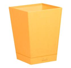 Rhodiarama corbeille à papier simili cuir italien 27x27x32 cm - Orange