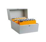 Boîte à fiches Metalib - Classement de 500 fiches horizontales - 125x200mm - Gris