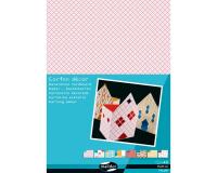 CARTON DÉCOR, Paquet de 40 feuilles 160g/m2 au format 25x35cm - Géométrique - Multicolore