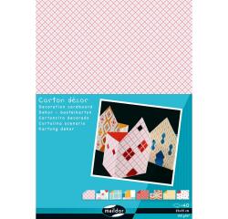 CARTON DÉCOR, Paquet de 40 feuilles 160g/m2 au format 25x35cm - Géométrique - Multicolore