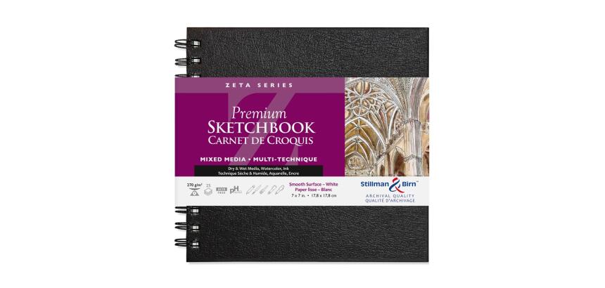 Zeta Series carnet spiralé 25F 17,8x17,8cm 270g - Blanc