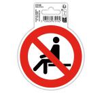 Panneau PVC adhésif antidérapant Interdit de s'assoir 10 cm - Rouge