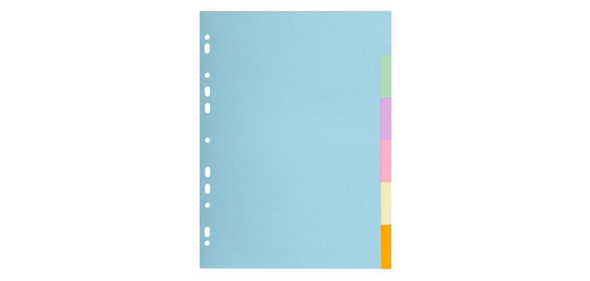 Separadores Cartulina reciclada pastel 3/10º - 170g/m 2 - Colores surtidos