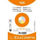 Paquet de 100 fiches sous film - Bristol UNI non perforé 105x148mm - Couleurs assorties