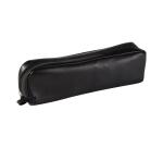 CUIR NOIR Trousse rectangulaire 21x4x6 cm. - Noir
