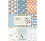 PAPIERS IMPRIMÉS, Bloc de 20 feuilles 200g/m2 au format 21x29,7cm - Pluie - Multicolore