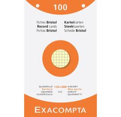 Pk 100 Exa Record Cards 125x20 5/5 Ast - Assorted colours