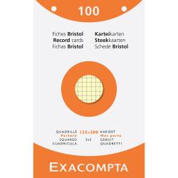 Pk 100 Exa Record Cards 125x20 5/5 Ast - Assorted colours