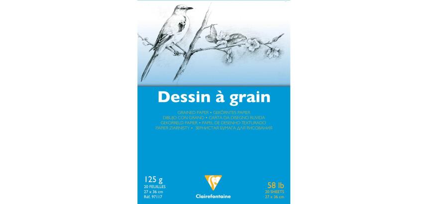 Dessin à Grain bloc collé 20F 27x36cm 125g