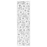 Echarpe 100% soie - 145x43cm Fleurs - Blanc