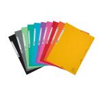 Carpetas Exacompta con gomas cartulina lustrada 3 solapas - Colores surtidos vivos