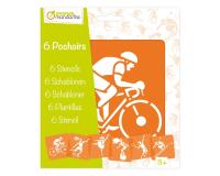 Set de 6 pochoirs enfants, Sports - Orange