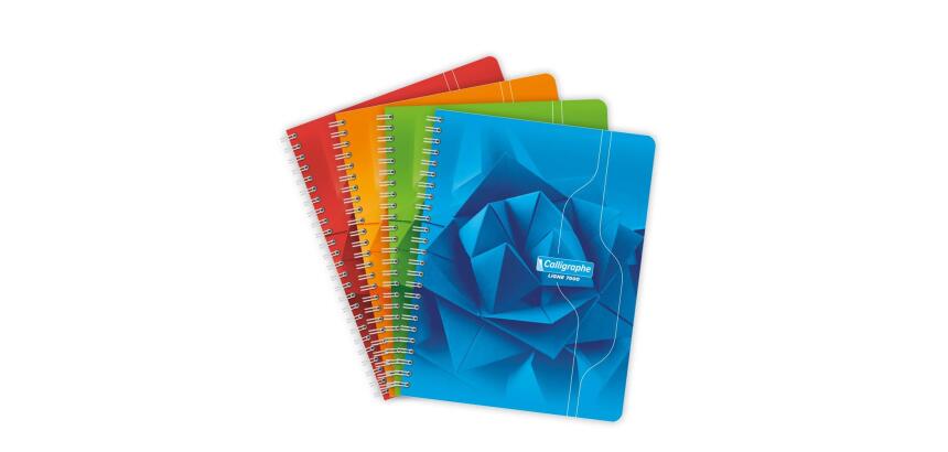 7000, Schrift spiraal 17x22 50 blad séyès 70g. - Geassorteerde kleuren
