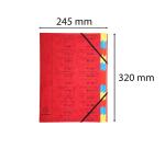 Trieur agrafé avec élastiques 24 compartiments - Rouge