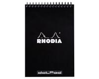 Bloc reliure intégrale Rhodia Classic 14,8x21 cm 80 feuillets dot microperforé 80g - Noir