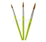 Set de 3 pinceaux ronds synthétiques - Vert