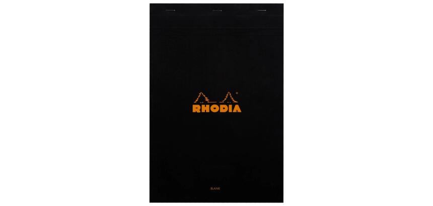 Bloc agrafé Rhodia N°19 21x31,8 cm 80 feuillets uni 80g - Noir