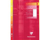 Copies doubles sous étui A4 100 pages perforées ligné + marge