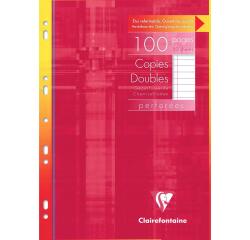 Copies doubles sous étui A4 100 pages perforées ligné + marge