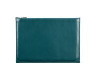 Pochette multifonction en cuir, petit modèle - Vert émeraude