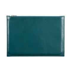 Pochette multifonction en cuir, petit modèle - Vert émeraude
