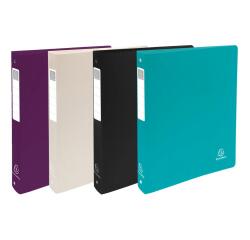 Classeur 4 anneaux 30mm PP Recyclé Titane - Couleurs assorties