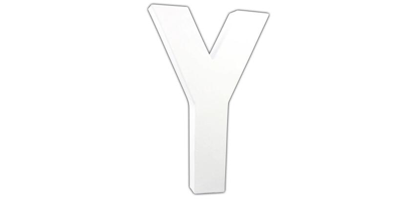 Lettre Y 20,5cm - Blanc