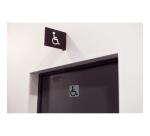 Plaque adhésive imitation aluminium Handicapés 7,5x7,5 cm - Gris