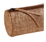 KLEO-PATHRA CUIR Trousse ronde Ø5,5x22 cm Or