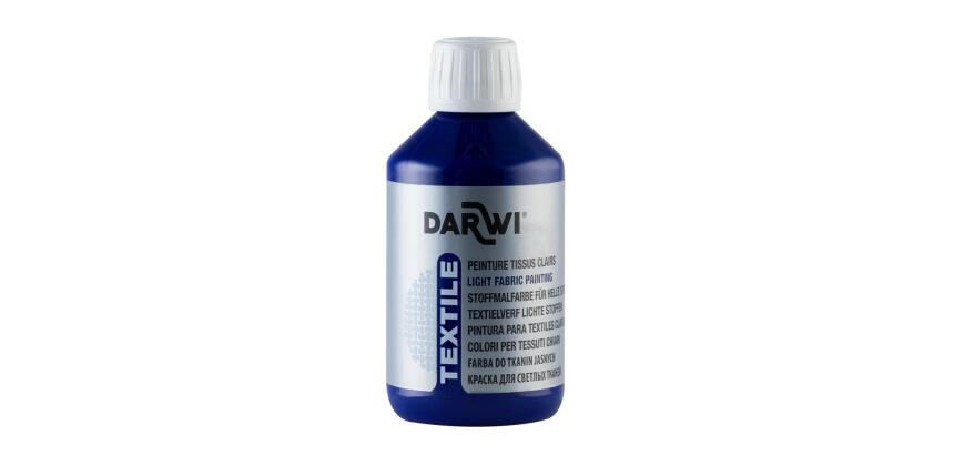 DARWI Flacon de 250 ml de Peinture Textile Opaque - Bleu foncé